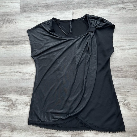 Bellatrix Black Draped Women's Blouse Large L - Picture 1 of 7